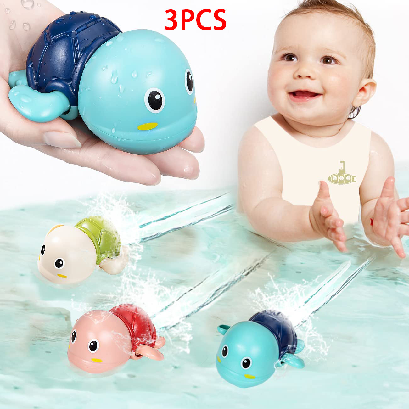 Cute Swimming Turtle Bath Toys for Kids