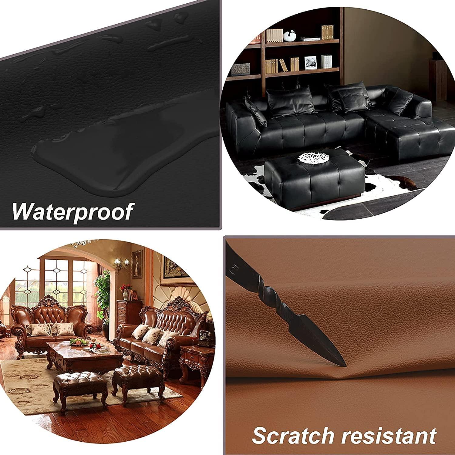 Leather Repair Patch Tape kit for Couches & Furniture Sofa Black 24x12 Inches