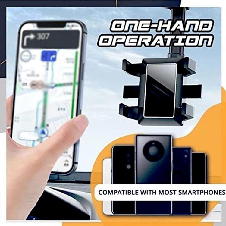 360 Rotatable & Retractable Car Phone Holder for All Mobile Phones