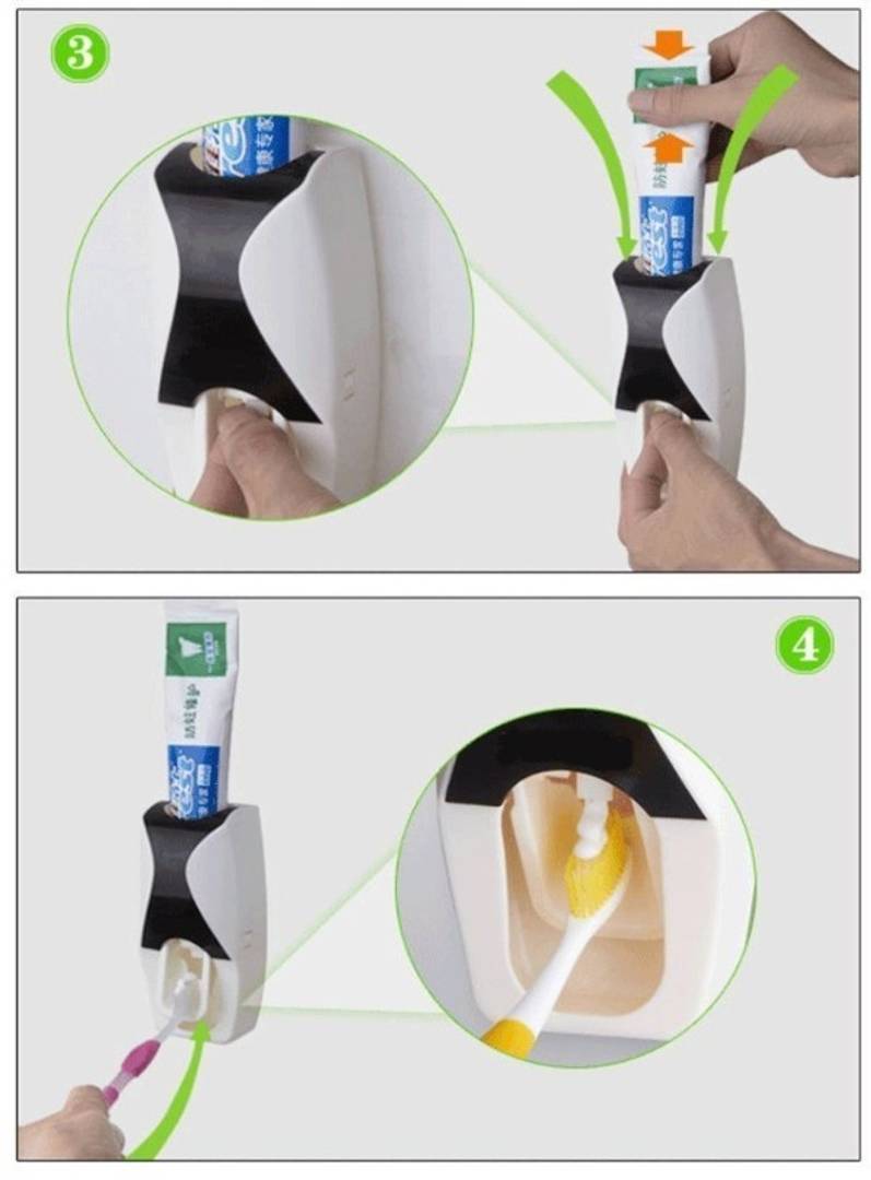 Automatic Toothpaste Dispenser with Tooth Brush Holder