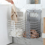 Hanging Folding Laundry Basket (Grey)